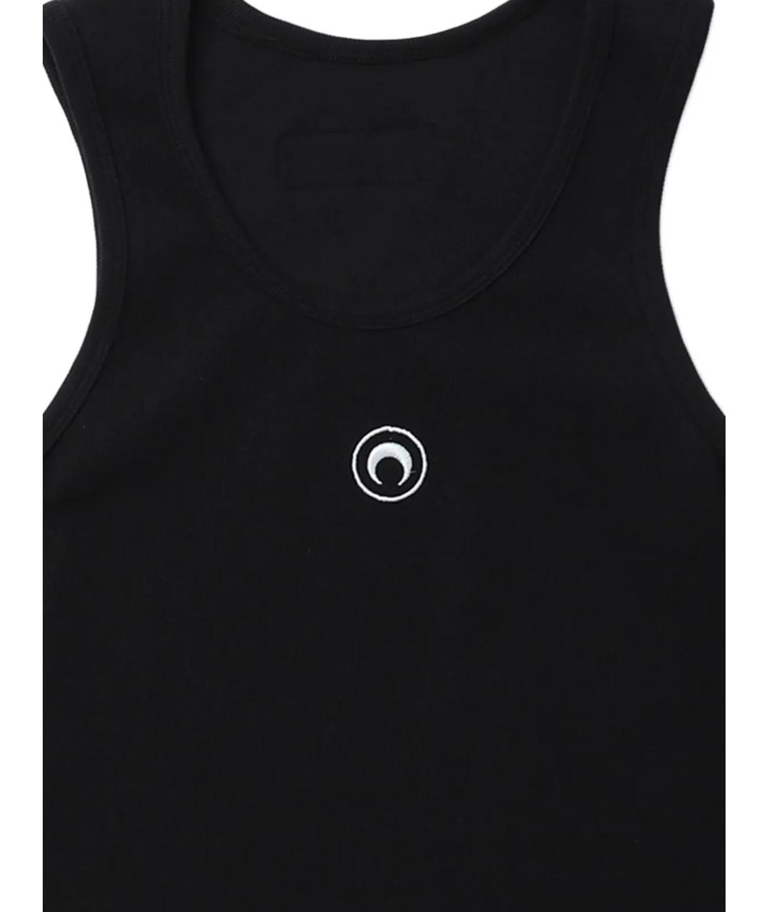 MARINE SERRE Черная хлопковая майка, фото 2