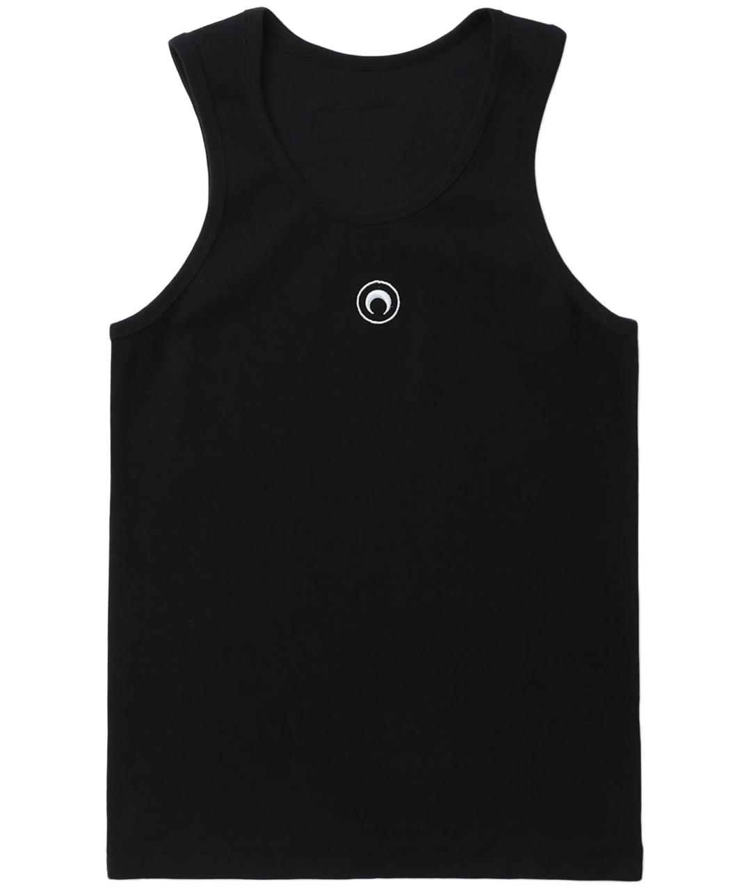 MARINE SERRE Черная хлопковая майка, фото 1