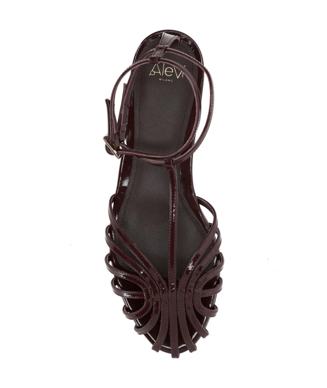ALEVI Бордовые кожаные босоножки, фото 4