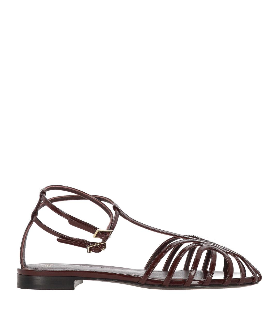 ALEVI Бордовые кожаные босоножки, фото 1