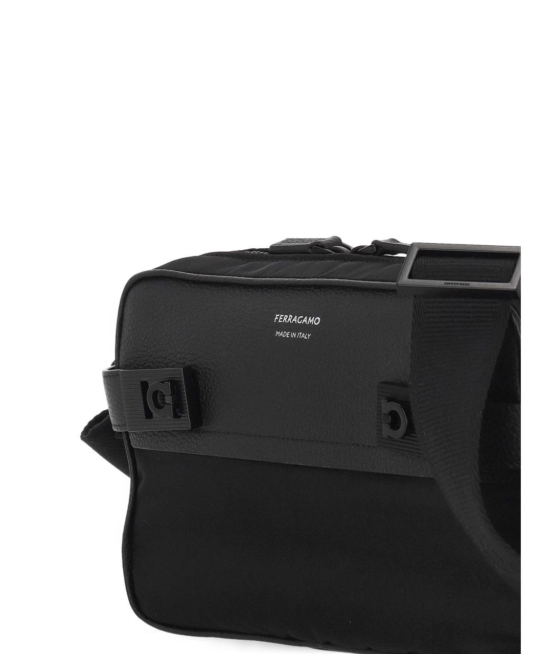 FERRAGAMO Черная тканевая сумка на плечо, фото 4