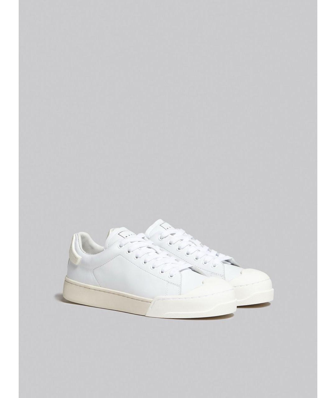 MARNI Белые кожаные кеды, фото 6