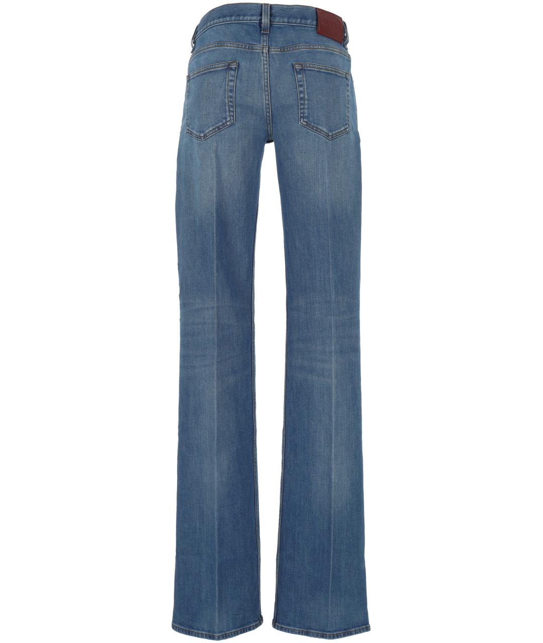 GUCCI Синие хлопковые джинсы клеш, фото 3