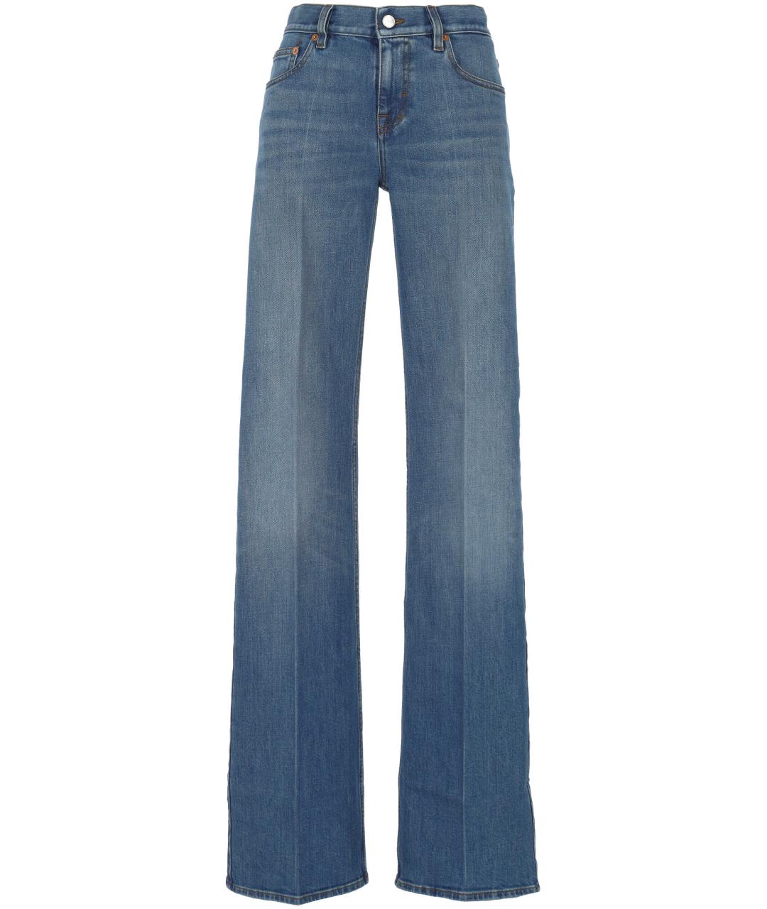 GUCCI Синие хлопковые джинсы клеш, фото 1