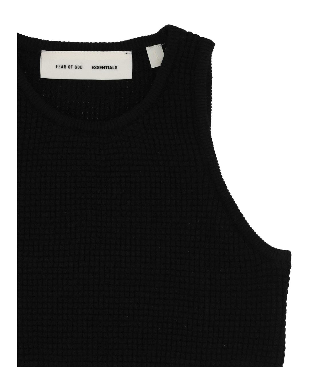 FEAR OF GOD ESSENTIALS Черная полиэстеровая майка, фото 2