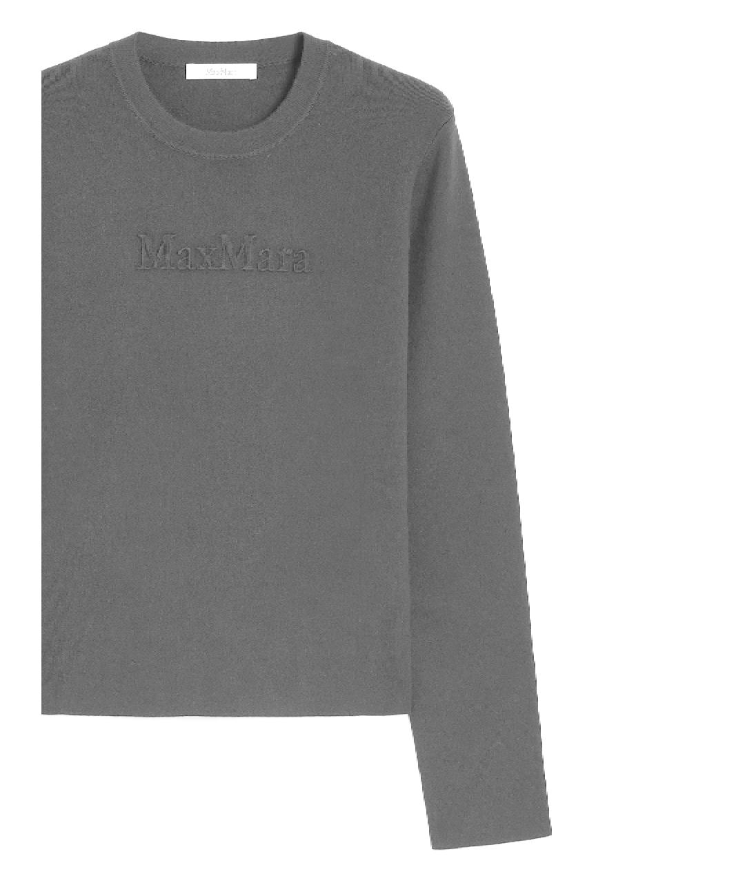 MAX MARA Серый шерстяной джемпер / свитер, фото 2
