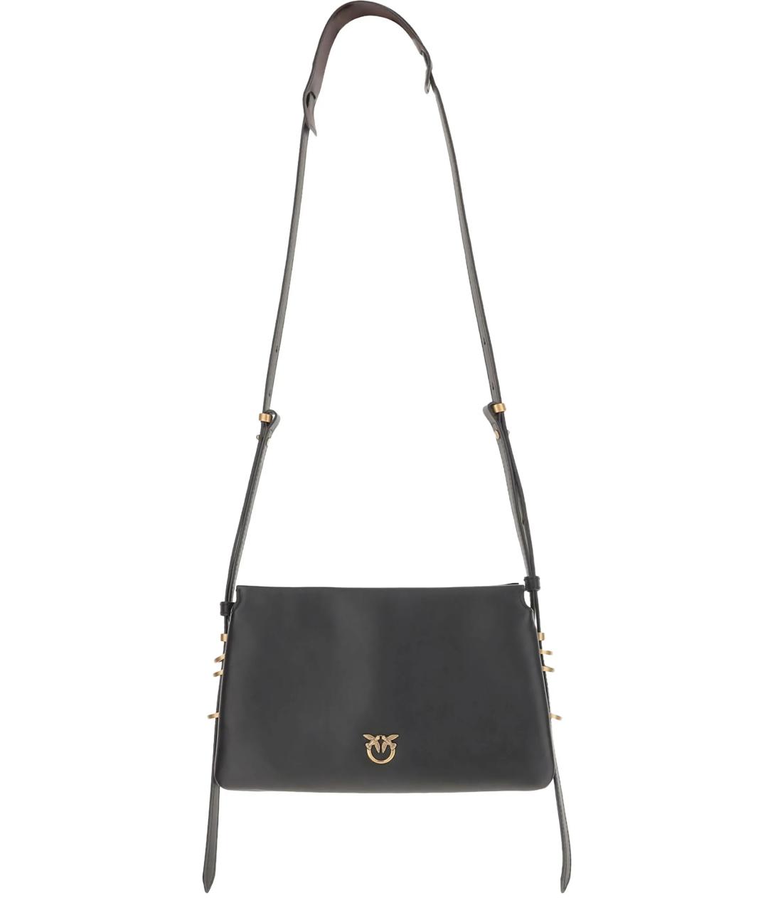 PINKO Черная кожаная сумка через плечо, фото 1