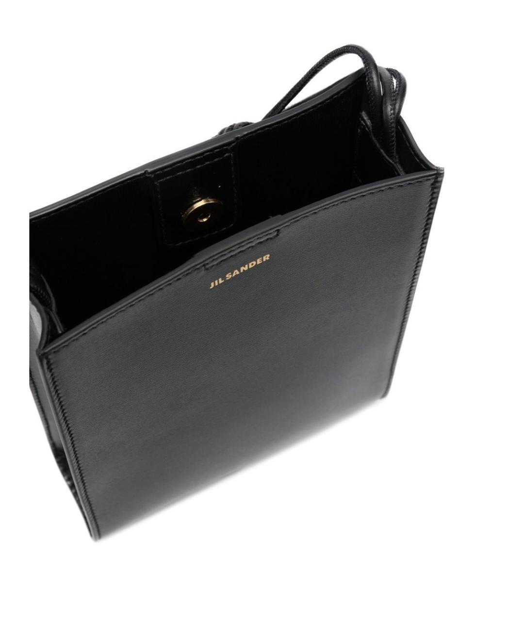 JIL SANDER Черная кожаная сумка через плечо, фото 3