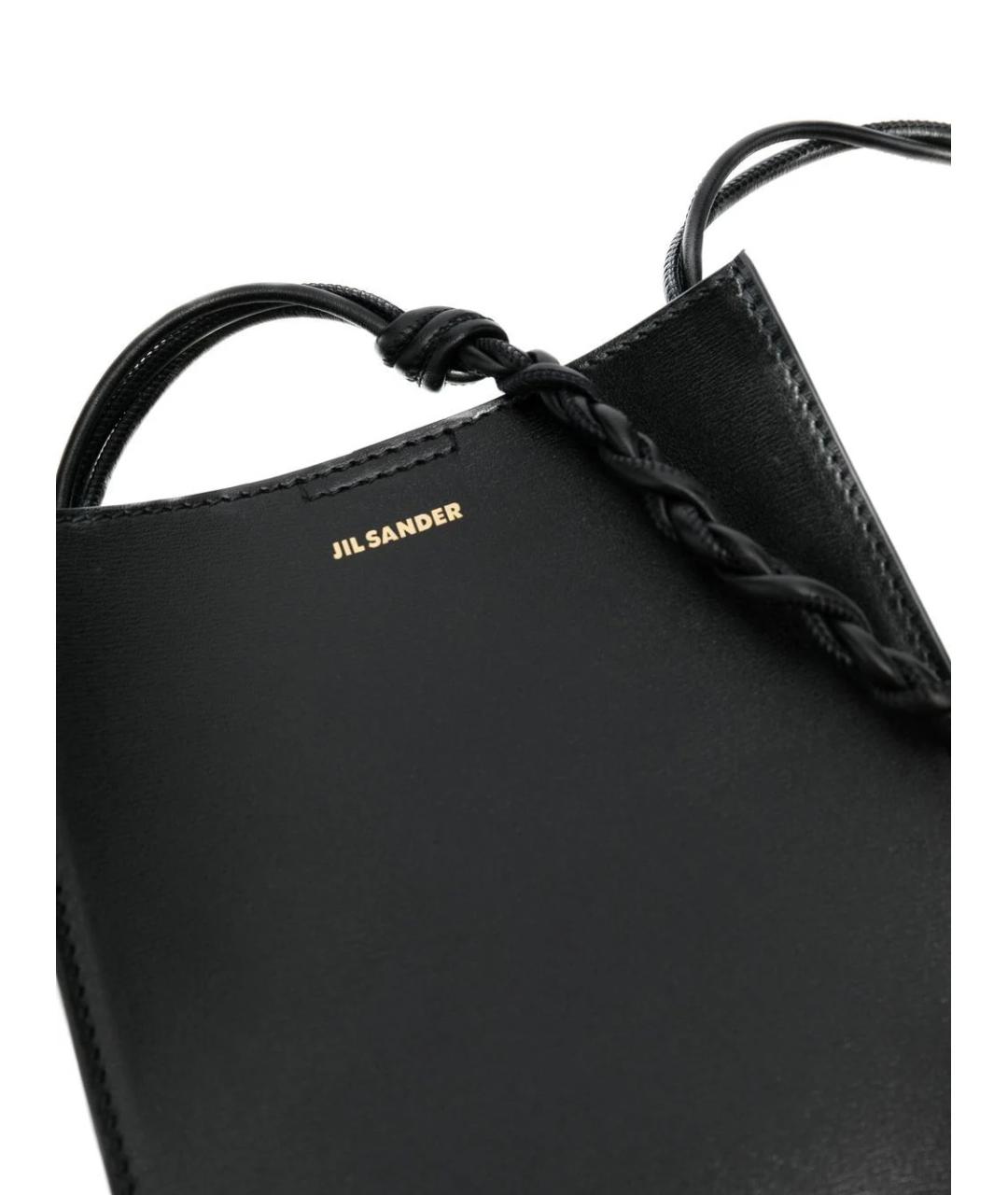 JIL SANDER Черная кожаная сумка через плечо, фото 4