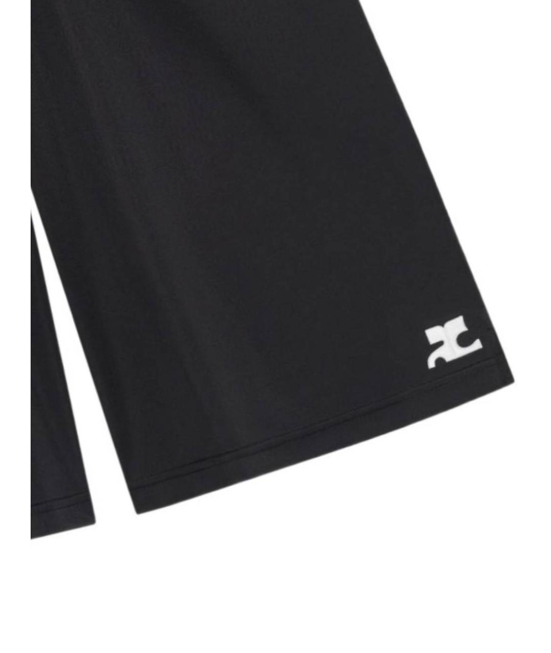 COURREGES Черные полиэстеровые шорты, фото 3