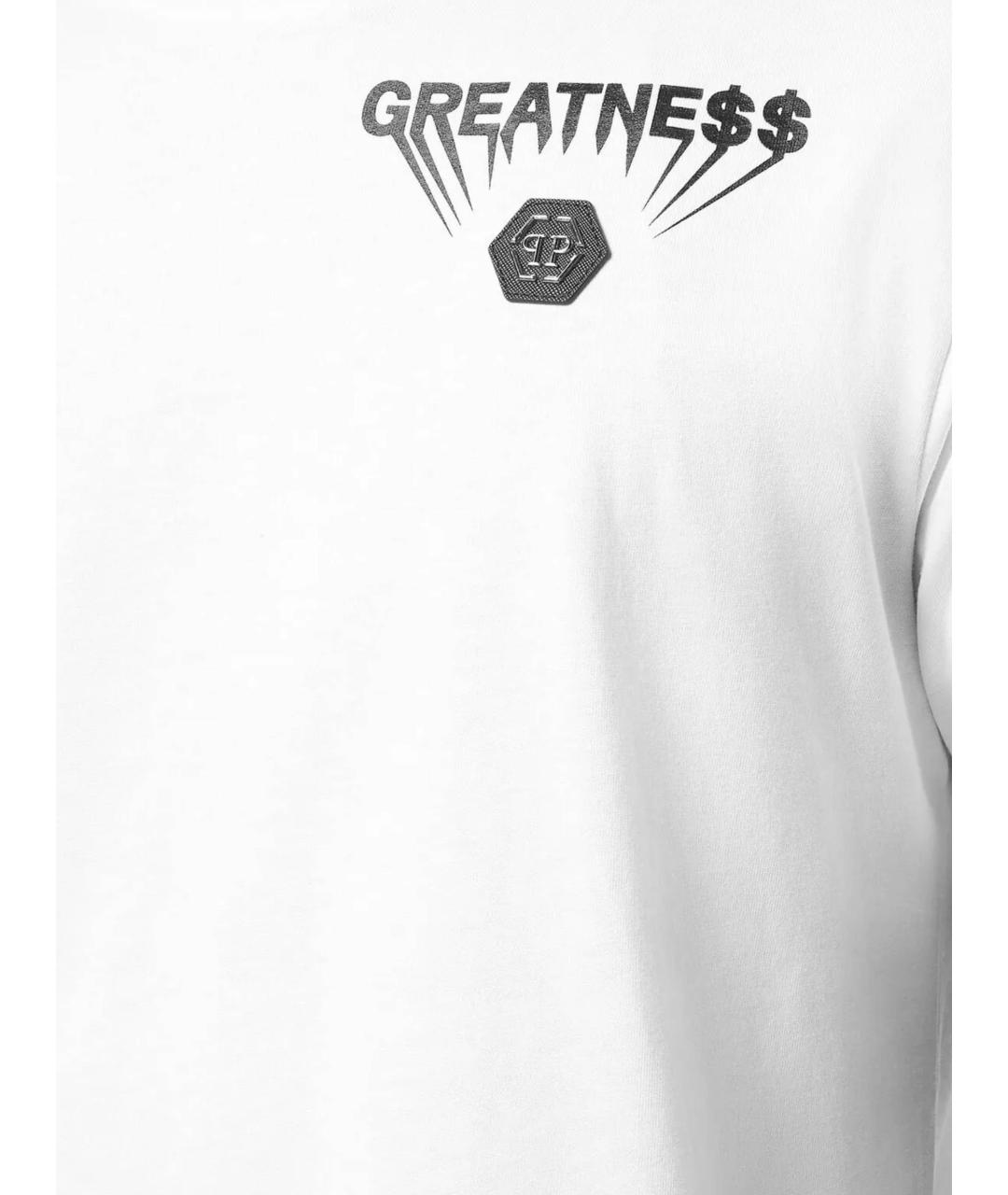 PHILIPP PLEIN Белая хлопковая футболка, фото 2