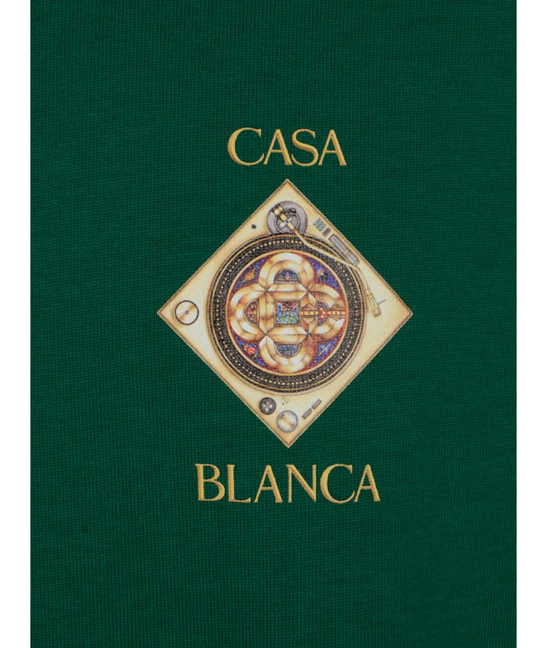 CASABLANCA Зеленая хлопковая футболка, фото 3