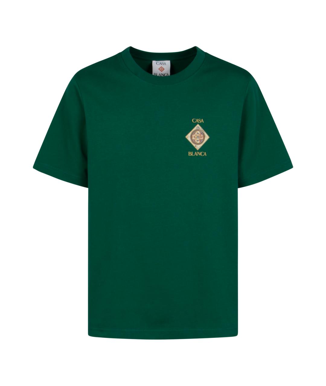 CASABLANCA Зеленая хлопковая футболка, фото 1