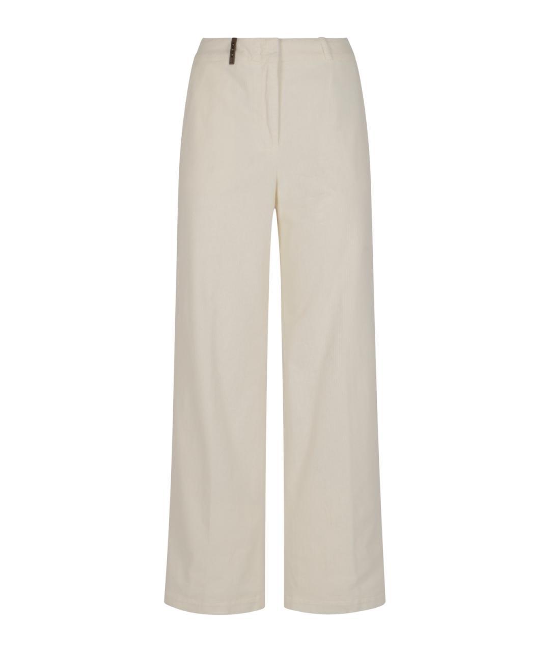 PESERICO Бежевые хлопковые прямые брюки, фото 1