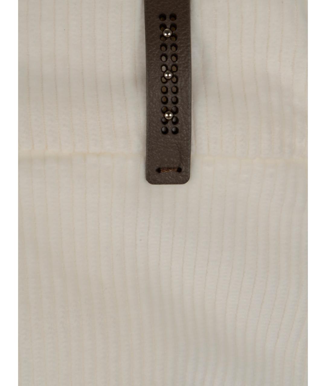 PESERICO Бежевые хлопковые прямые брюки, фото 3