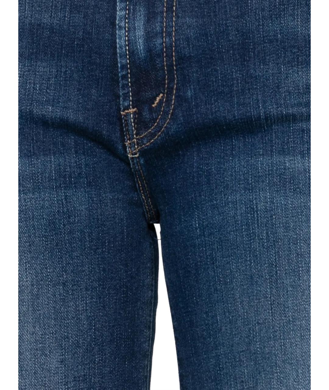 MOTHER Синие хлопковые прямые джинсы, фото 2