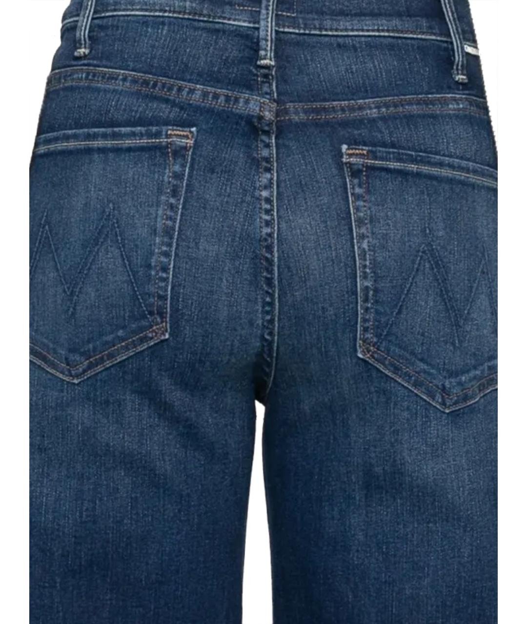 MOTHER Синие хлопковые прямые джинсы, фото 3