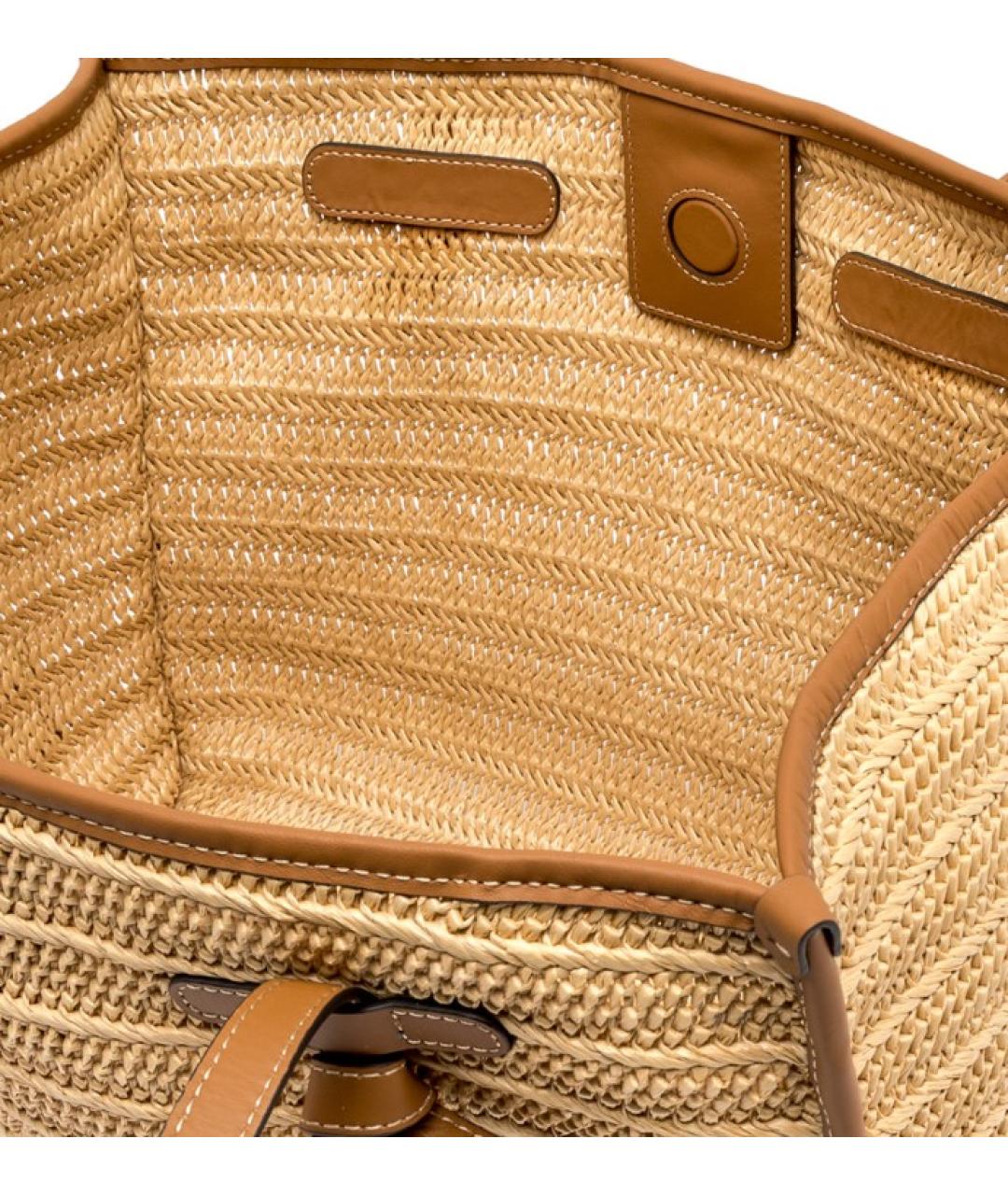 Gianni Chiarini Бежевая пелетеная сумка тоут, фото 4