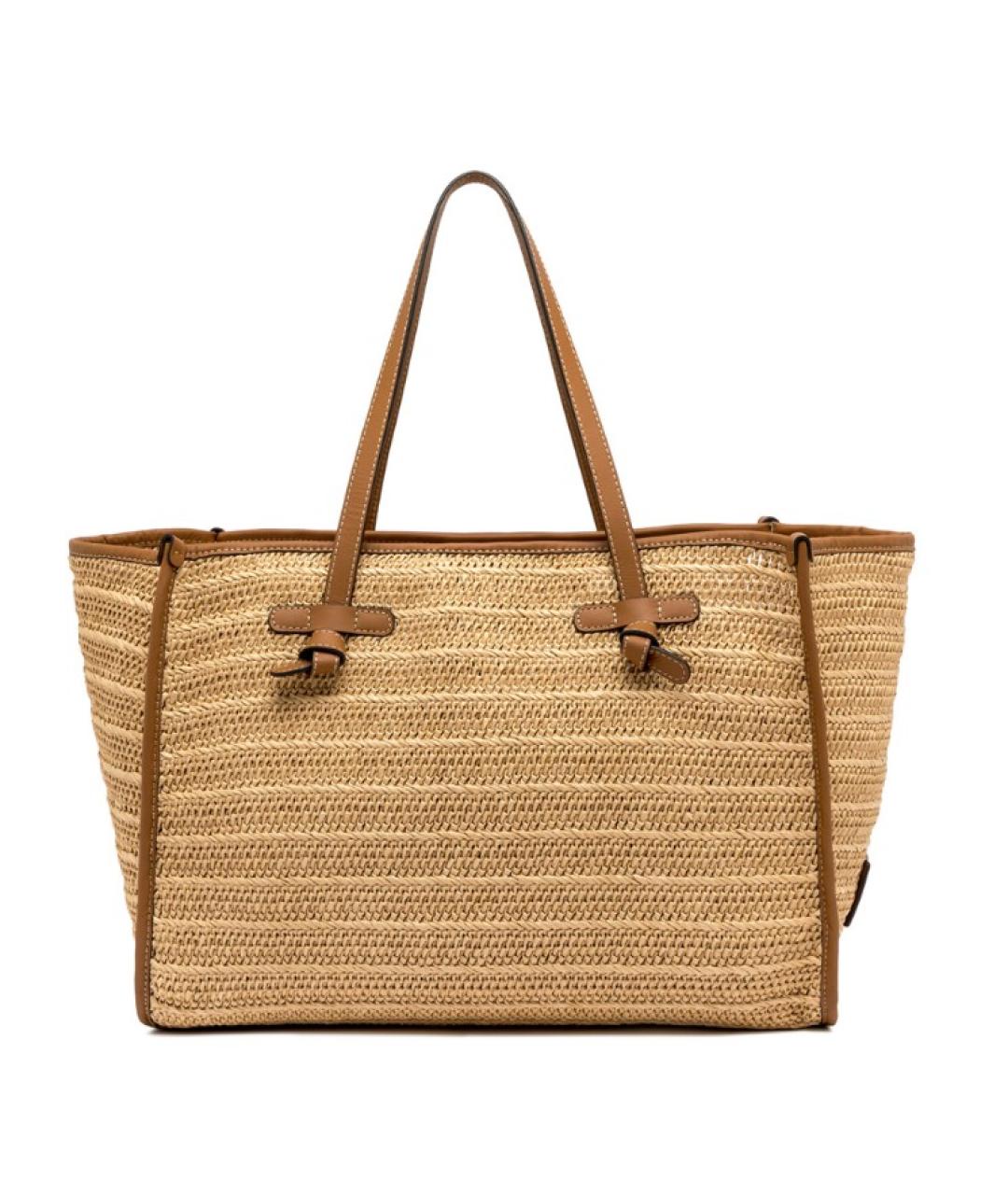 Gianni Chiarini Бежевая пелетеная сумка тоут, фото 3