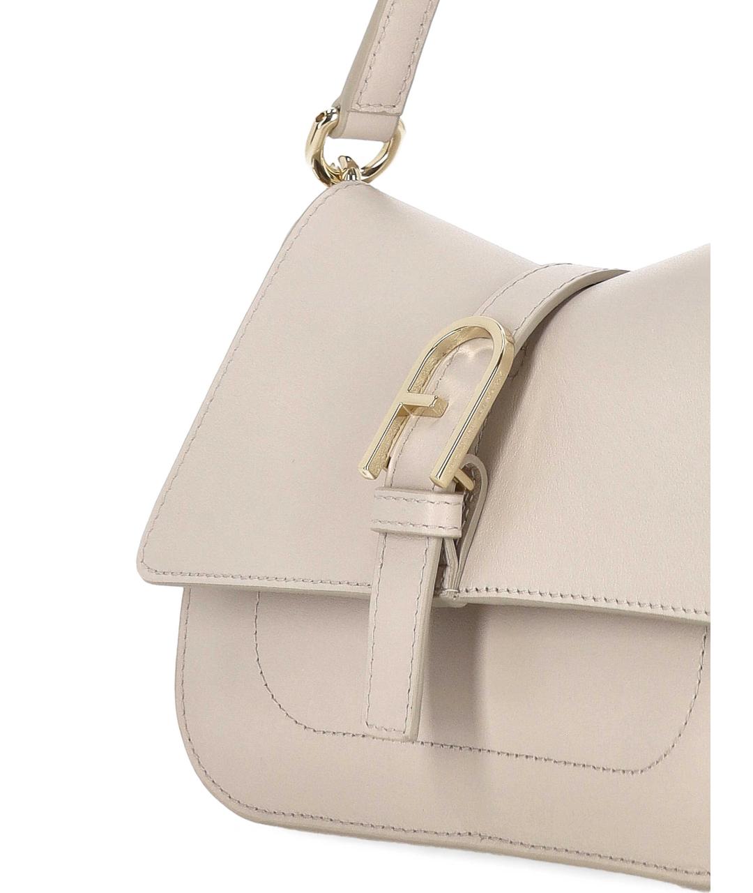 FURLA Бежевая кожаная сумка через плечо, фото 4