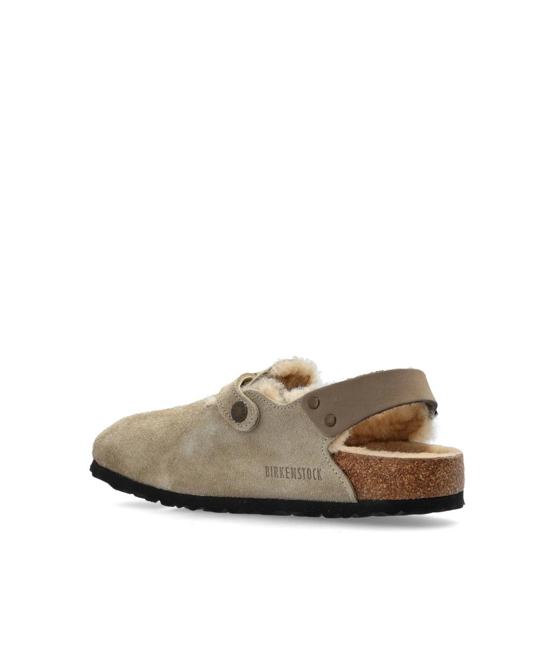 BIRKENSTOCK Бежевые нубуковые шлепанцы, фото 3