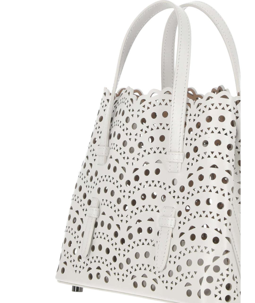 ALAIA Белая кожаная сумка тоут, фото 4