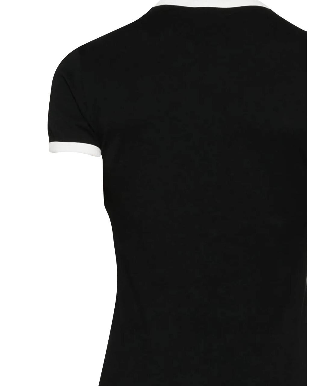 COURREGES Черная хлопковая футболка, фото 3