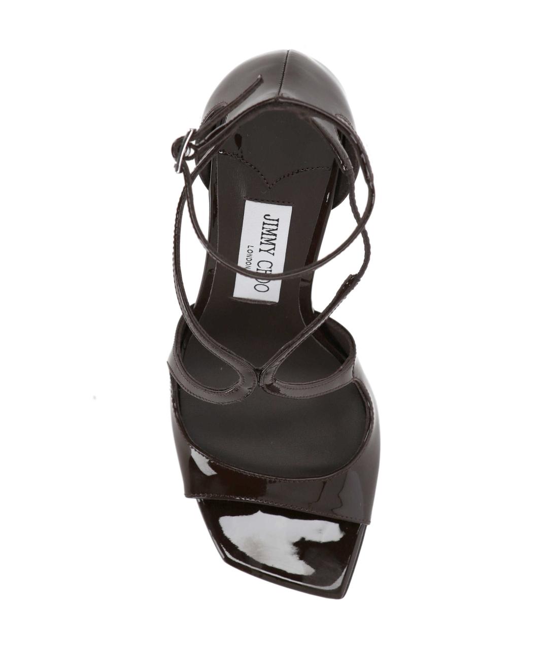 JIMMY CHOO Коричневые кожаные босоножки, фото 4