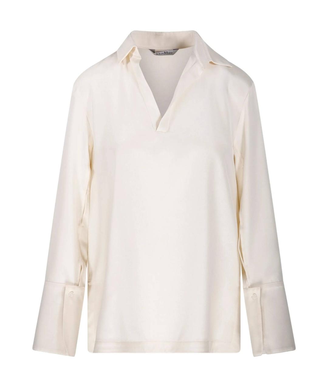 MAX MARA Бежевая шелковая рубашка, фото 1