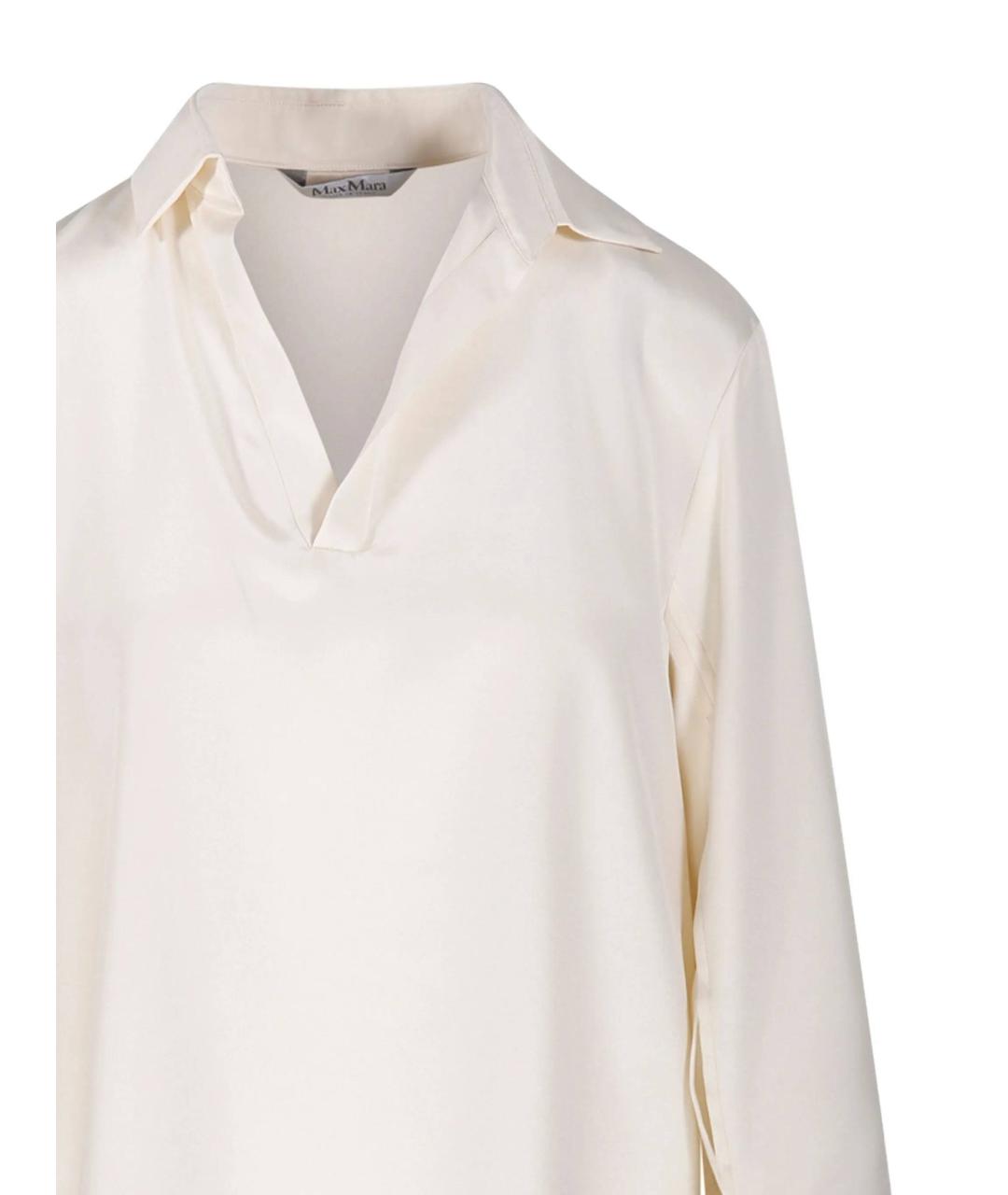 MAX MARA Бежевая шелковая рубашка, фото 3