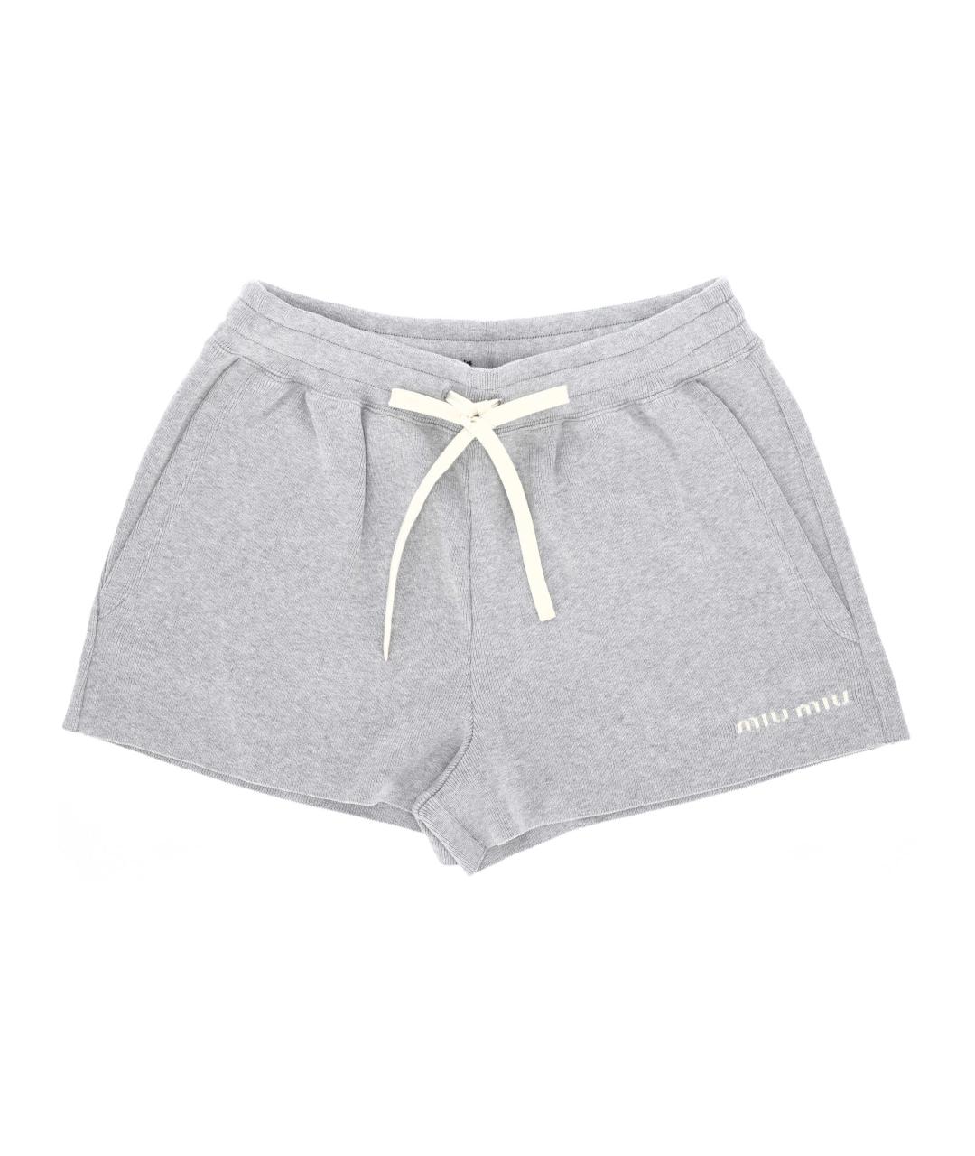 MIU MIU Серые хлопковые шорты, фото 1