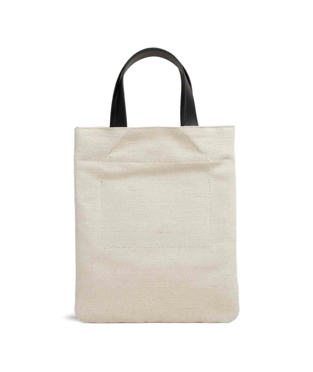 JIL SANDER Белая тканевая сумка тоут, фото 3