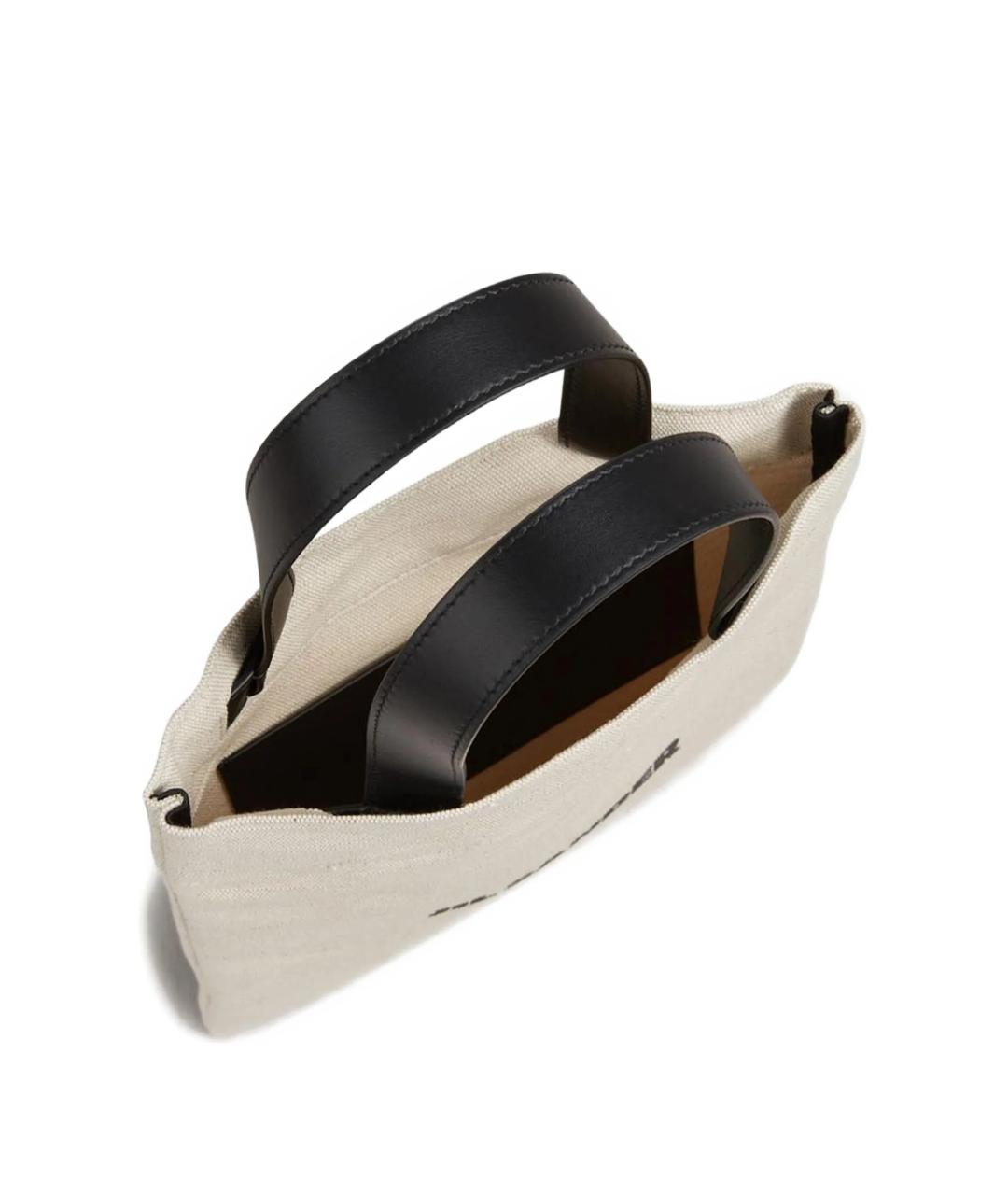 JIL SANDER Белая тканевая сумка тоут, фото 4