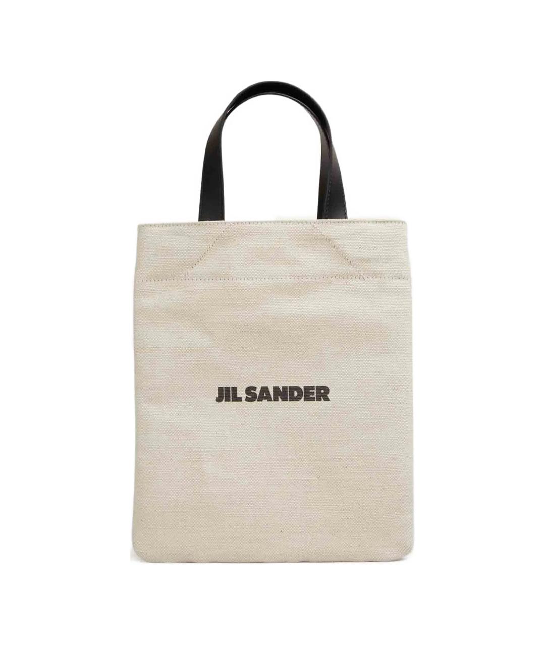 JIL SANDER Белая тканевая сумка тоут, фото 1