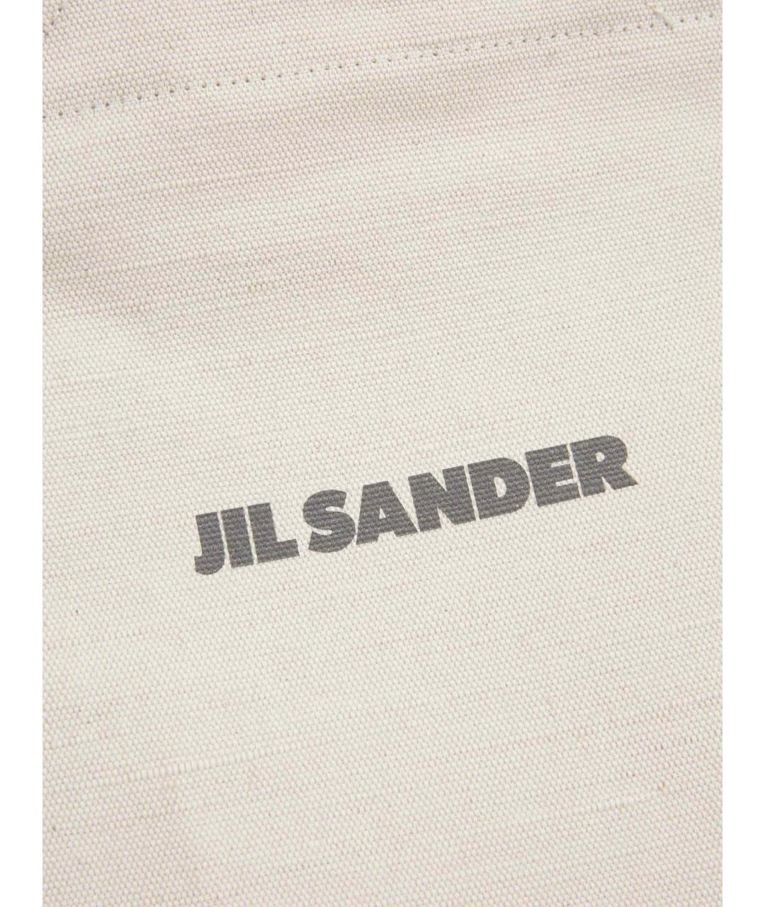JIL SANDER Белая тканевая сумка тоут, фото 2