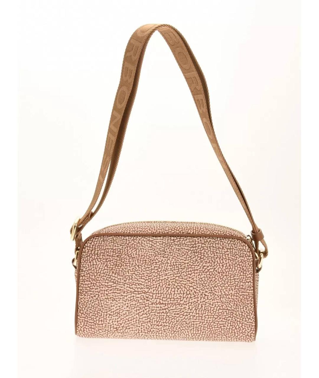 BORBONESE Бежевая сумка через плечо из искусственной кожи, фото 3
