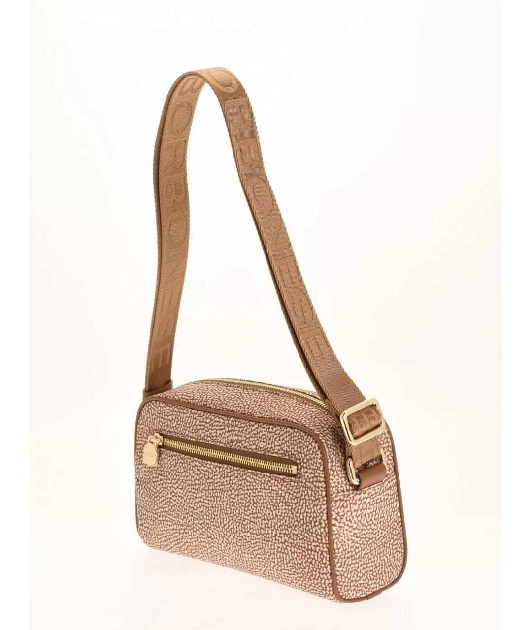 BORBONESE Бежевая сумка через плечо из искусственной кожи, фото 2