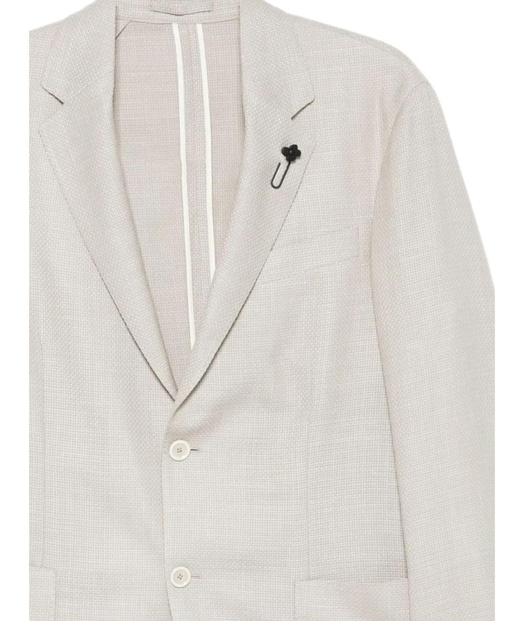 LARDINI Серый шерстяной пиджак, фото 2