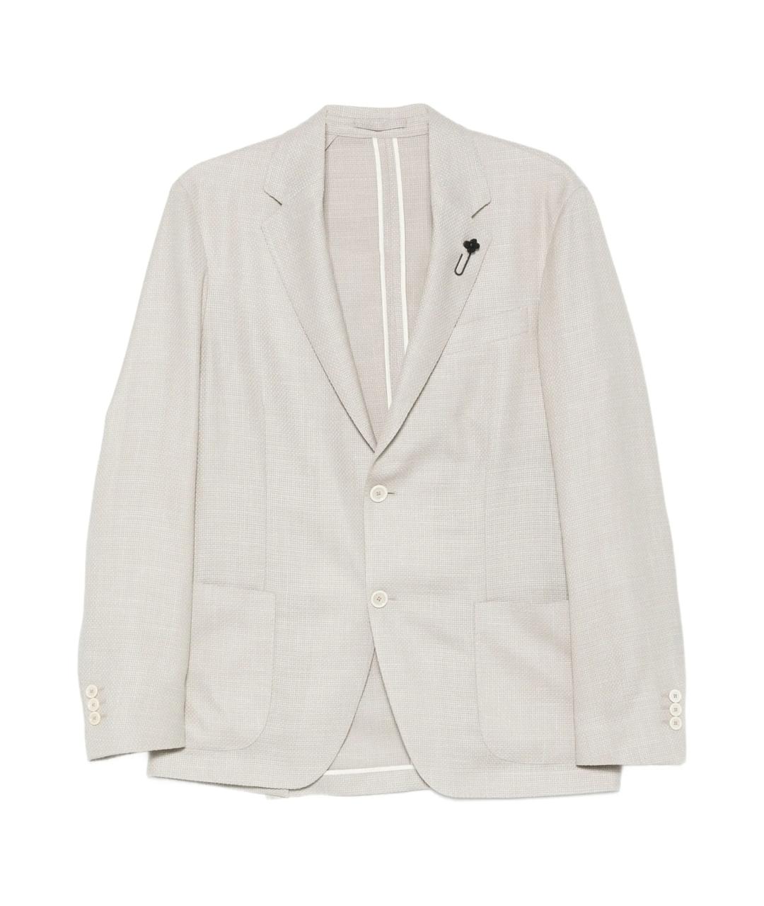 LARDINI Серый шерстяной пиджак, фото 1