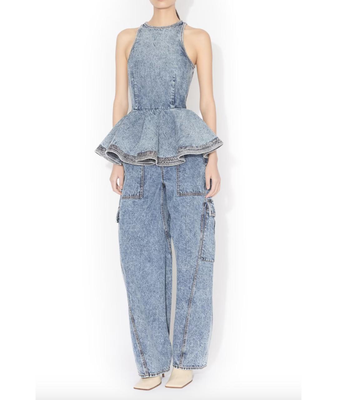 ALAIA Синие хлопковые прямые джинсы, фото 3