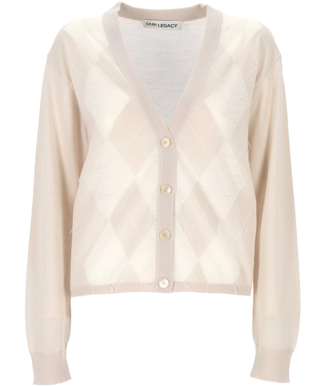 OUR LEGACY Бежевый шерстяной кардиган, фото 1