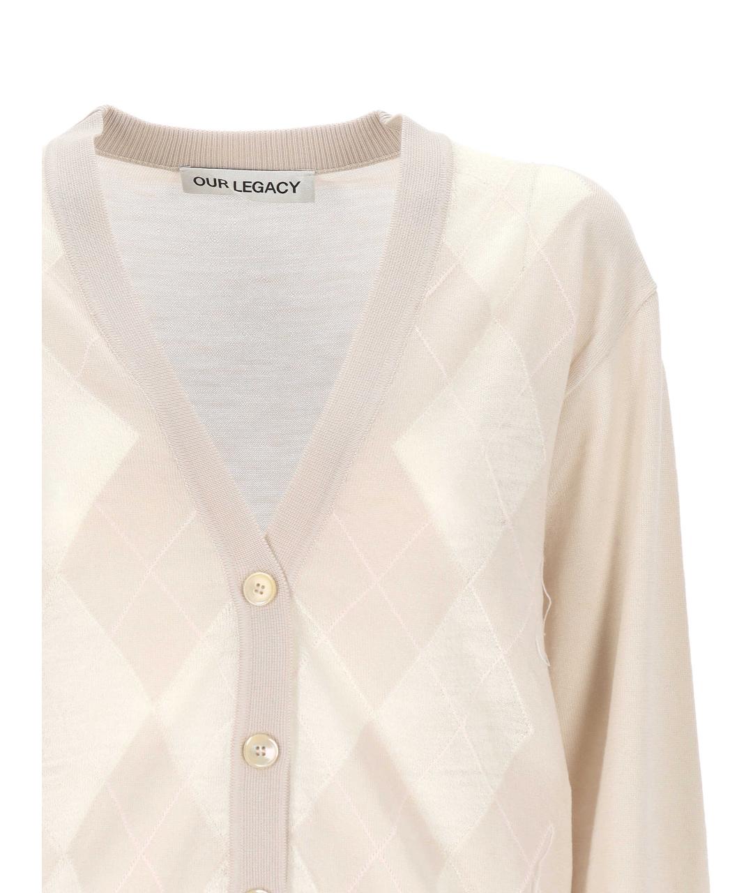 OUR LEGACY Бежевый шерстяной кардиган, фото 2