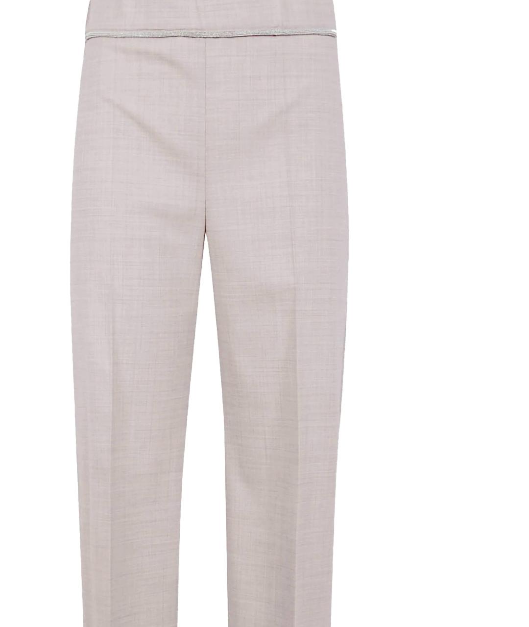 D.EXTERIOR Бежевые шерстяные прямые брюки, фото 2