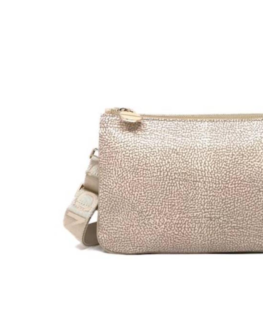 BORBONESE Бежевая сумка через плечо из искусственной кожи, фото 3