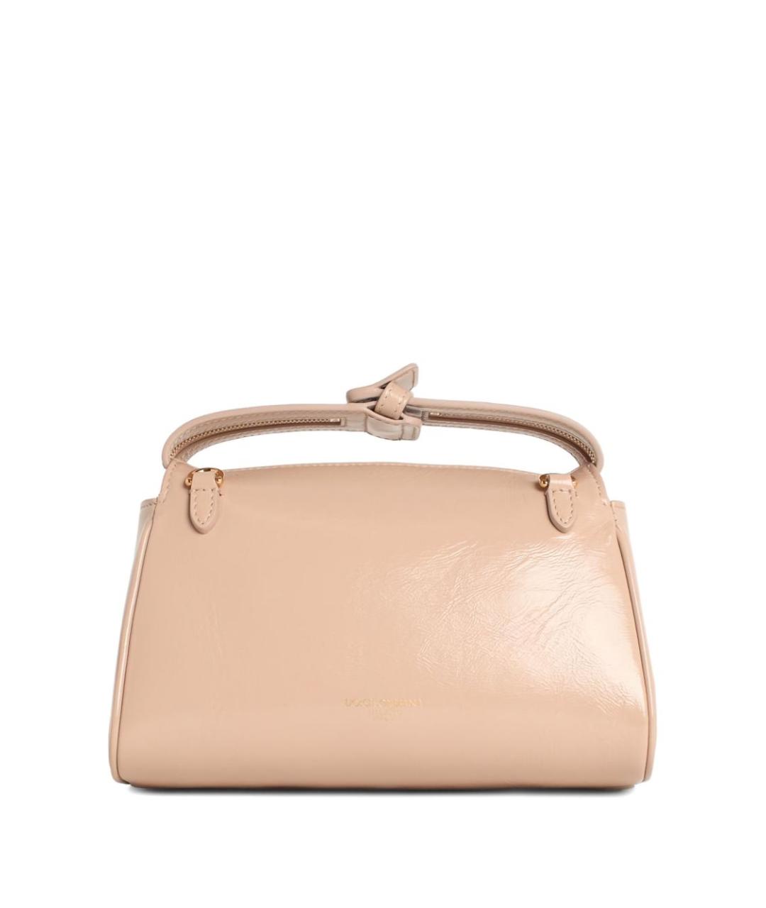 DOLCE&GABBANA Бежевая кожаная сумка с короткими ручками, фото 3