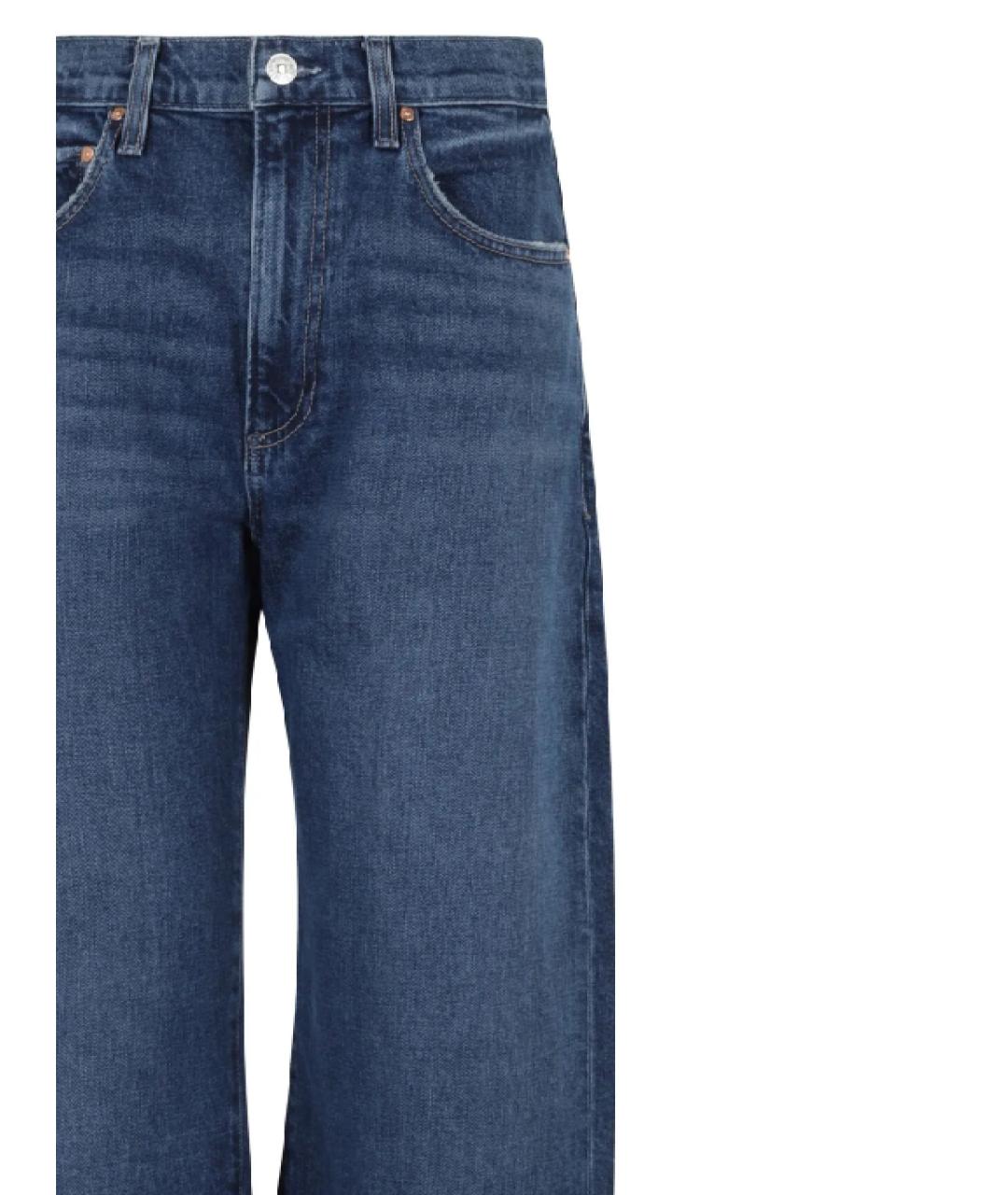 PAIGE Синие хлопко-эластановые прямые джинсы, фото 2