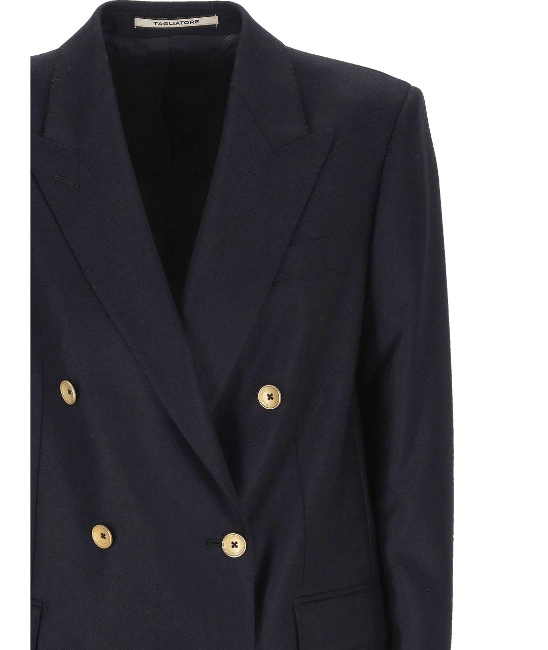 TAGLIATORE Темно-синий шерстяной жакет/пиджак, фото 2