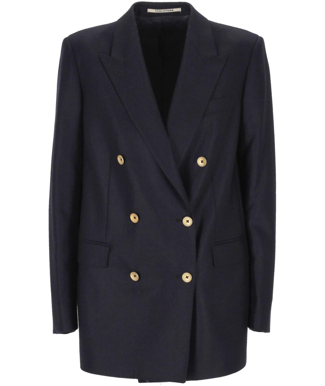 TAGLIATORE Темно-синий шерстяной жакет/пиджак, фото 1