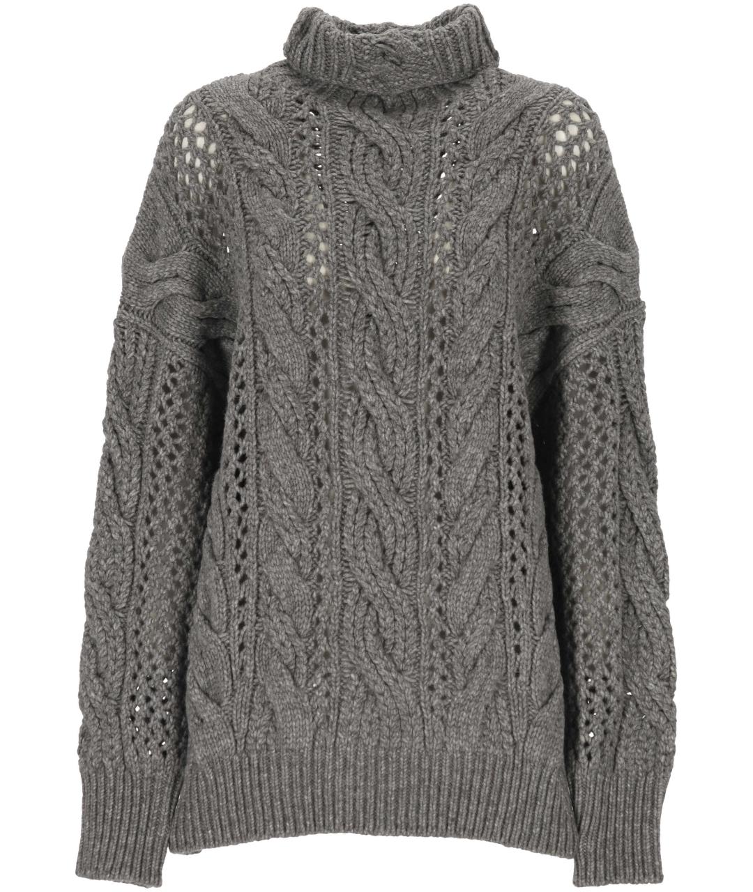 SPORTMAX Серый шерстяной джемпер / свитер, фото 1