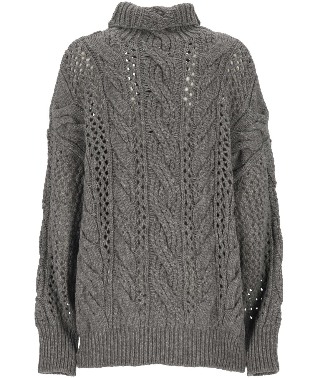 SPORTMAX Серый шерстяной джемпер / свитер, фото 3